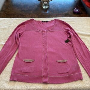 Nic and Zoe Pink Knit Cardigan with Long Sleeves - NWT-sz M